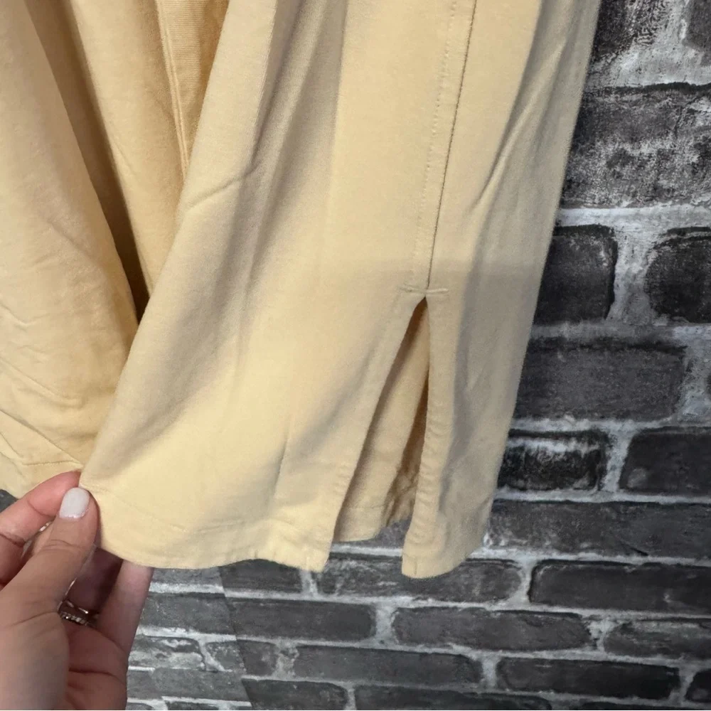 LULULEMON Cotton Wrap-Front T-Shirt Dress yellow